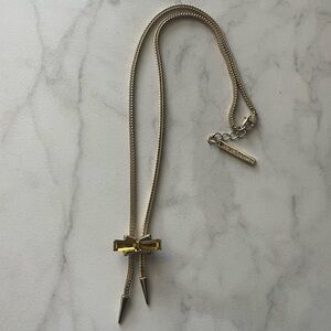 BCBGeneration rare gem bow bolo lariat necklace